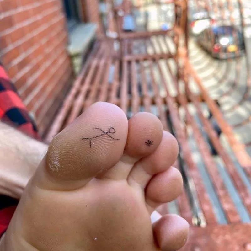 Stick Figure on Bottom of Toe