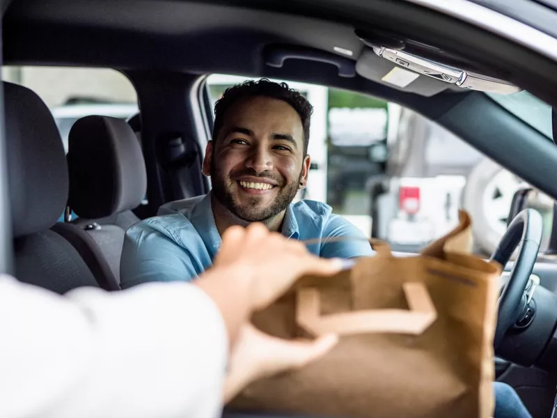 Man picking up curbside order