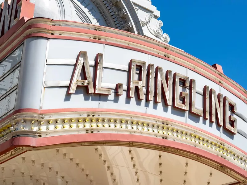 The vintage marquee of the Al. Ringling Theatre. Baraboo, Wisconsin.