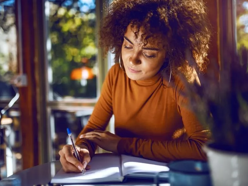 Student studying