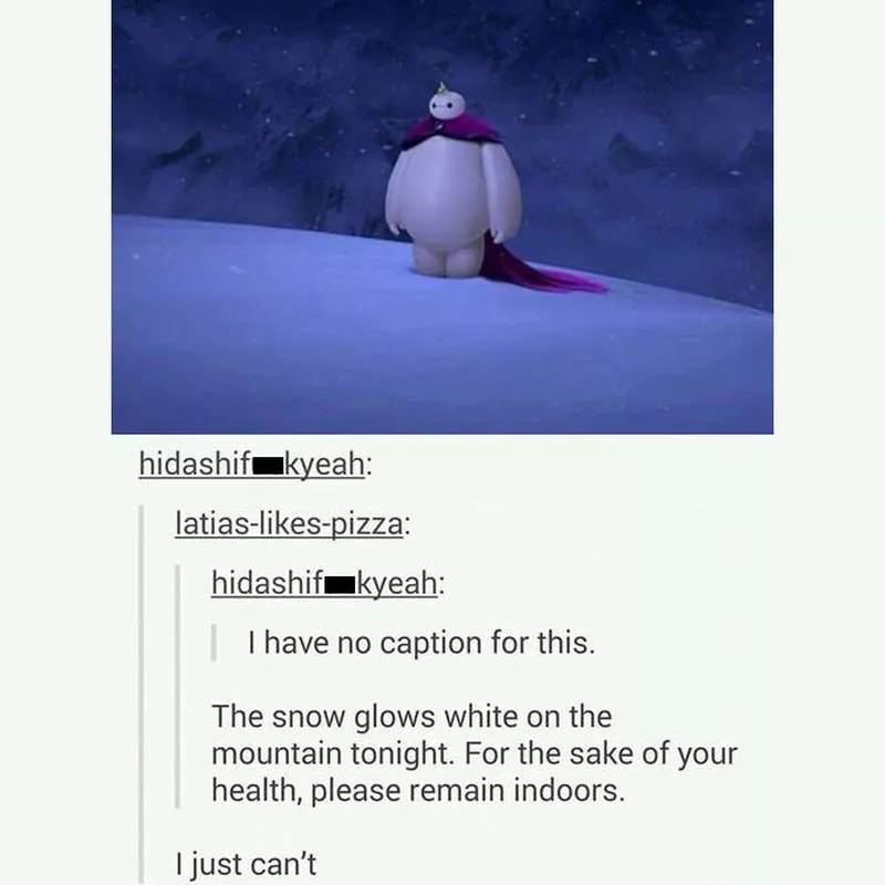 Baymax in an Elsa costume