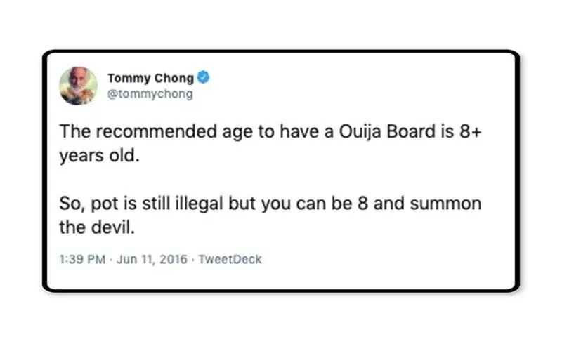 Tommy's Chong's comparison tweet