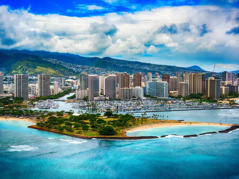 Skyline Aerial of Honolulu Hawaii