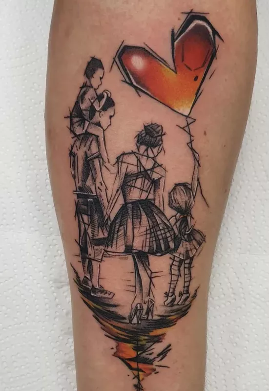 Family Sketch Tattoo