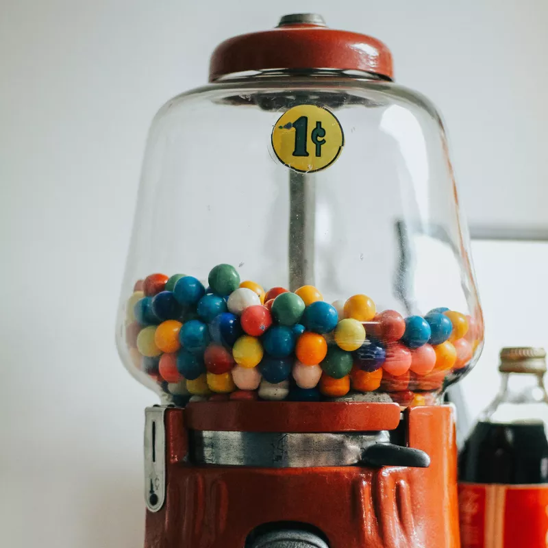 Red gumball machine