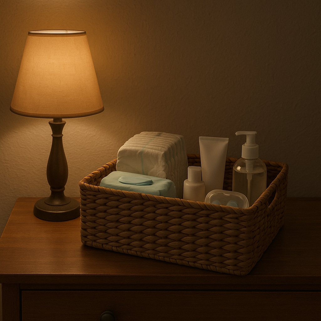Make the room boring again: one lamp, one basket, no midnight projects