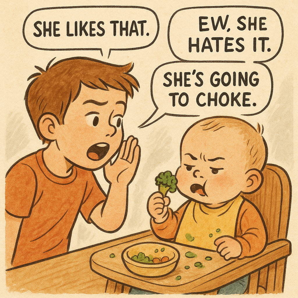 Stop making the older one the food commentator