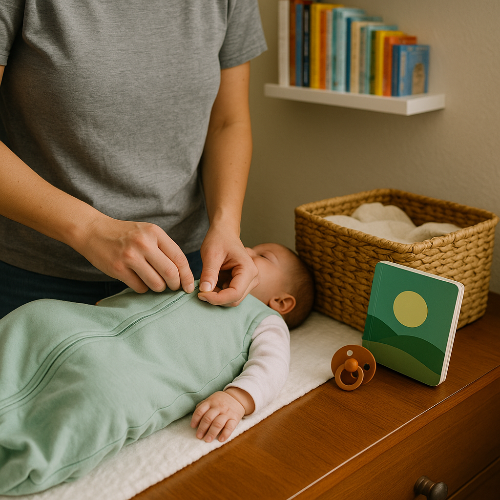 Keep the book in the same spot as the sleep sack (not on a shelf)