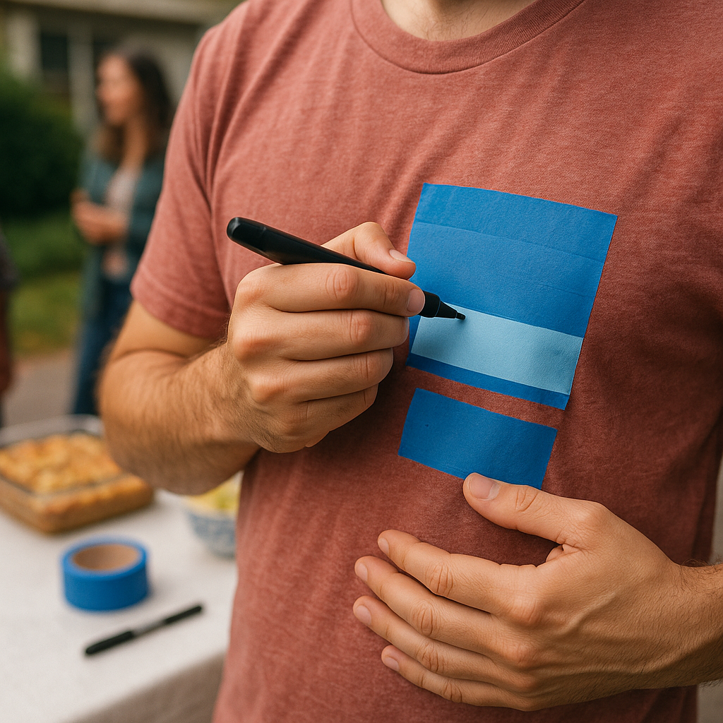 The masking-tape name tag that gets people talking