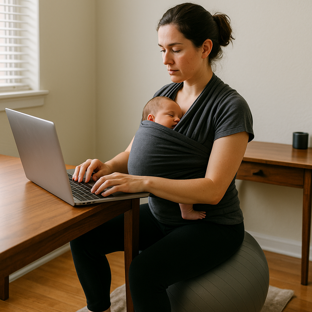 The yoga ball swap (and the towel that makes it usable)