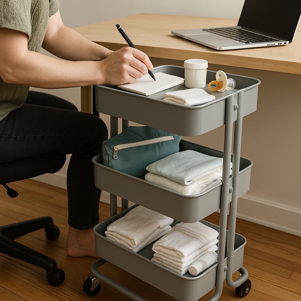 The nursing cart that lives under the desk