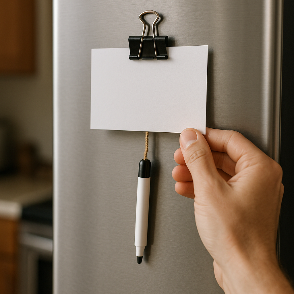 The binder-clip meal board (and why it beats texts)