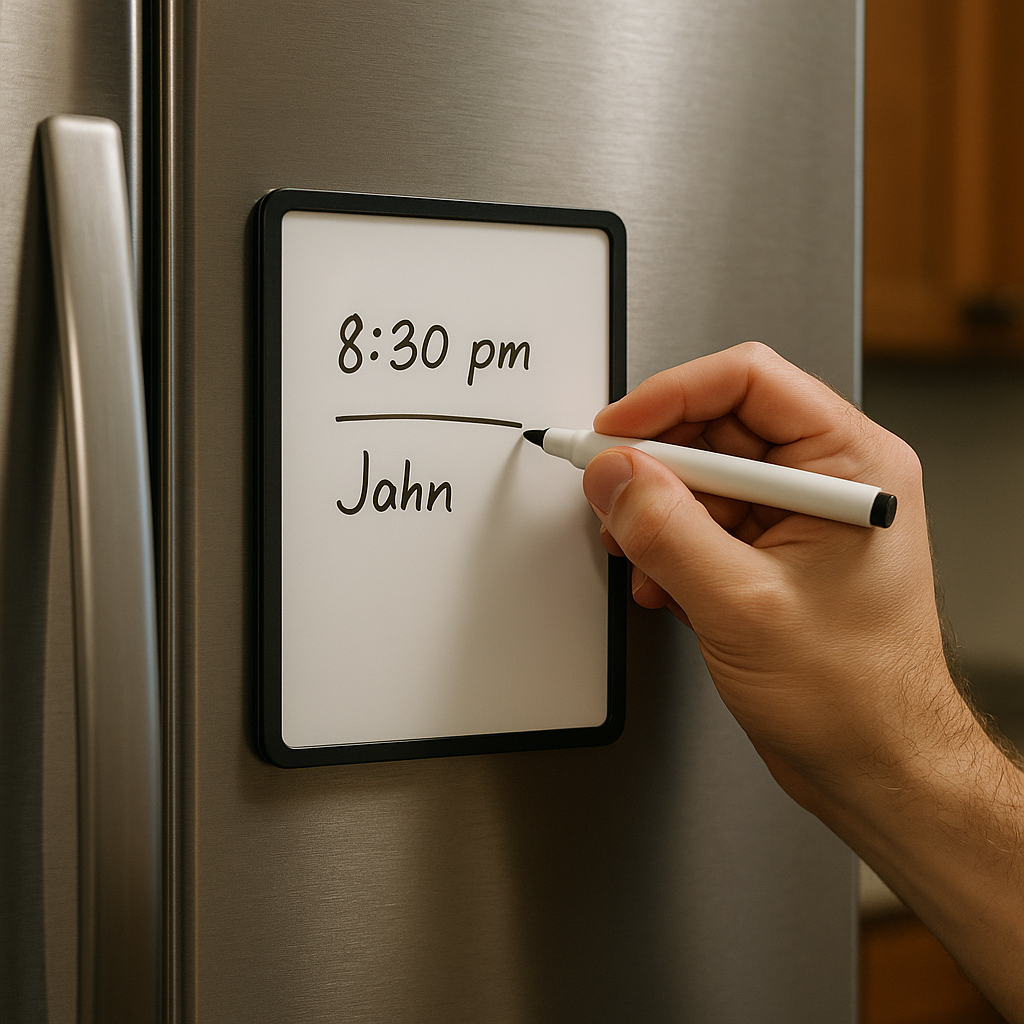 The fridge handoff magnet (one line, no debate)