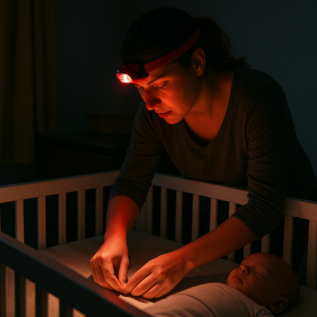 Use a red headlamp, not your phone screen