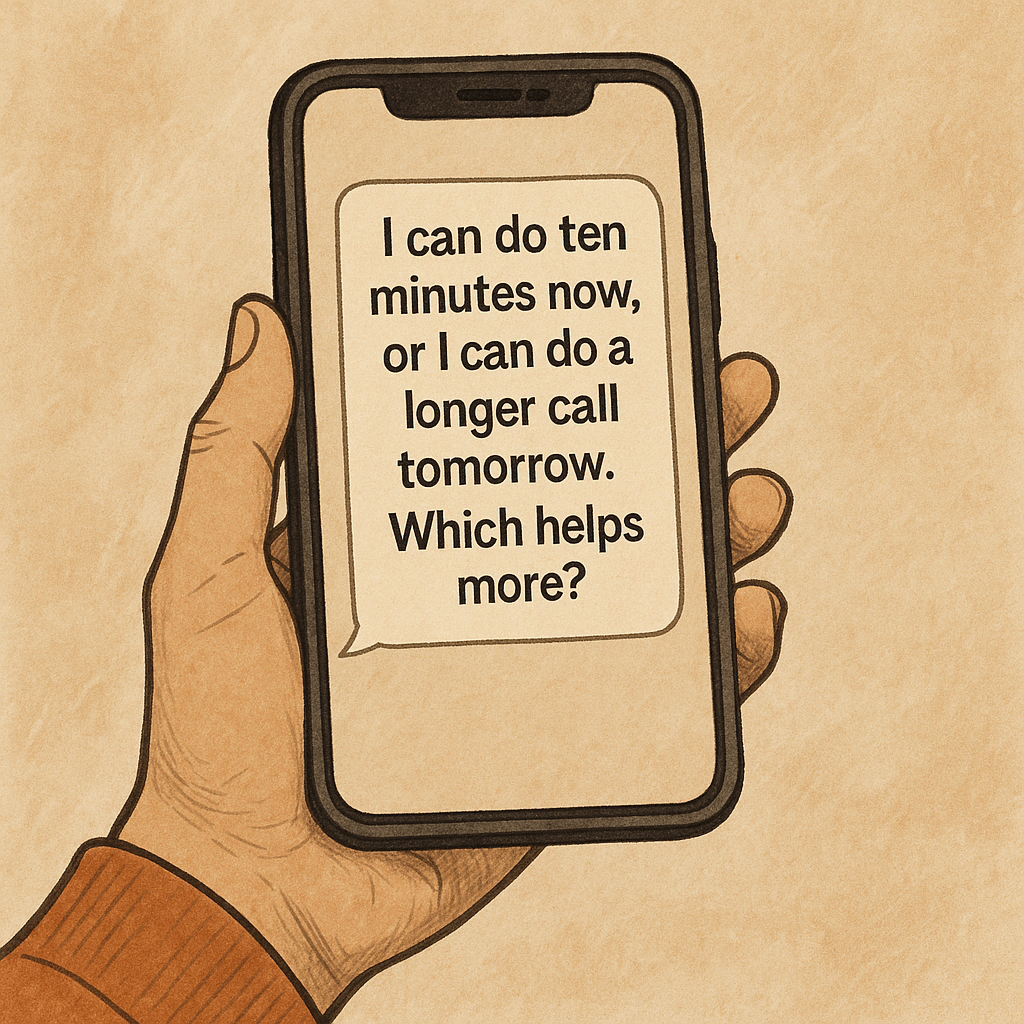 The boundary phrase that keeps support from turning into a second job
