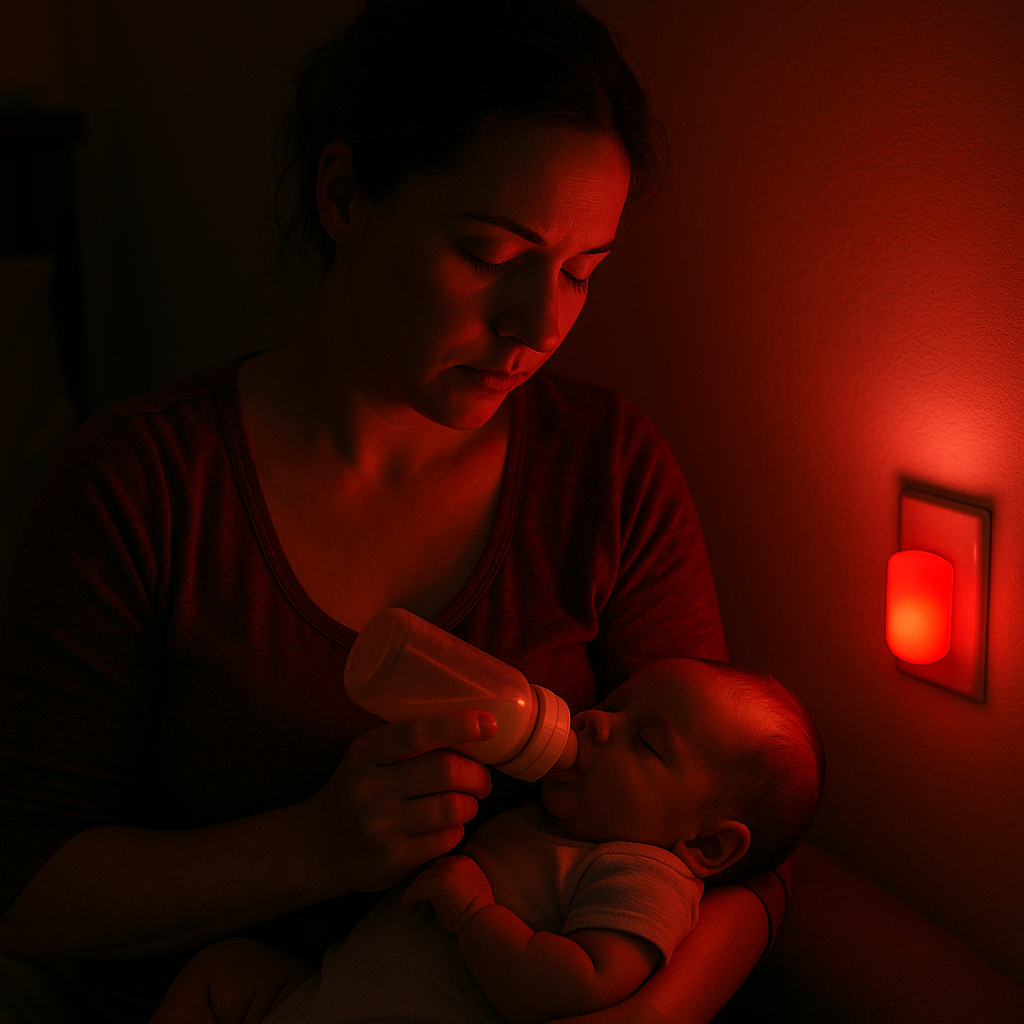 Red-light nightlight + the two-hand rule