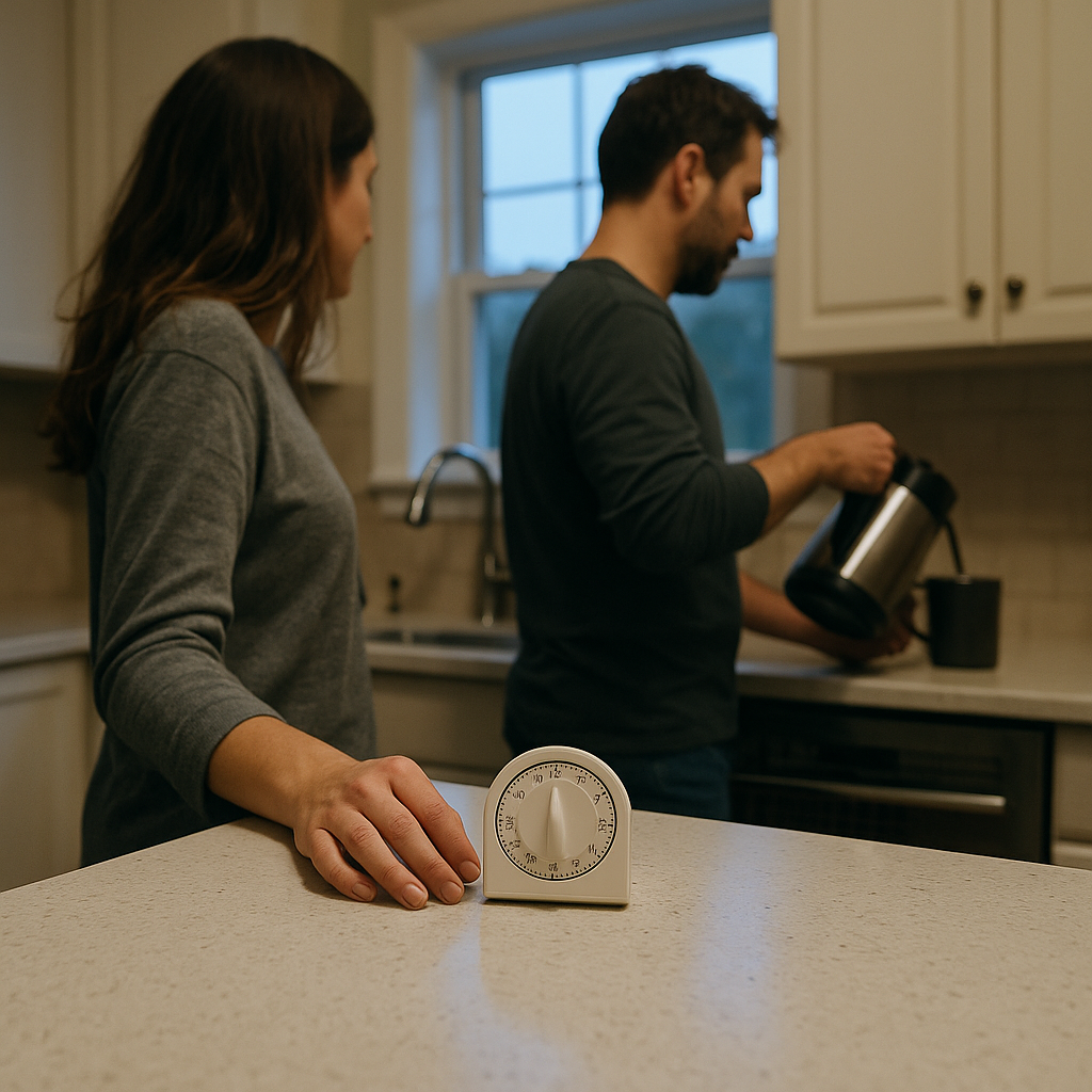 The 12-minute kitchen timer before the house wakes up
