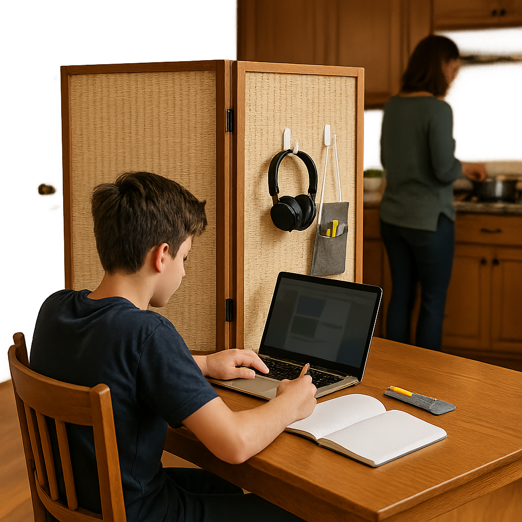 The folding screen that turns the table into two rooms
