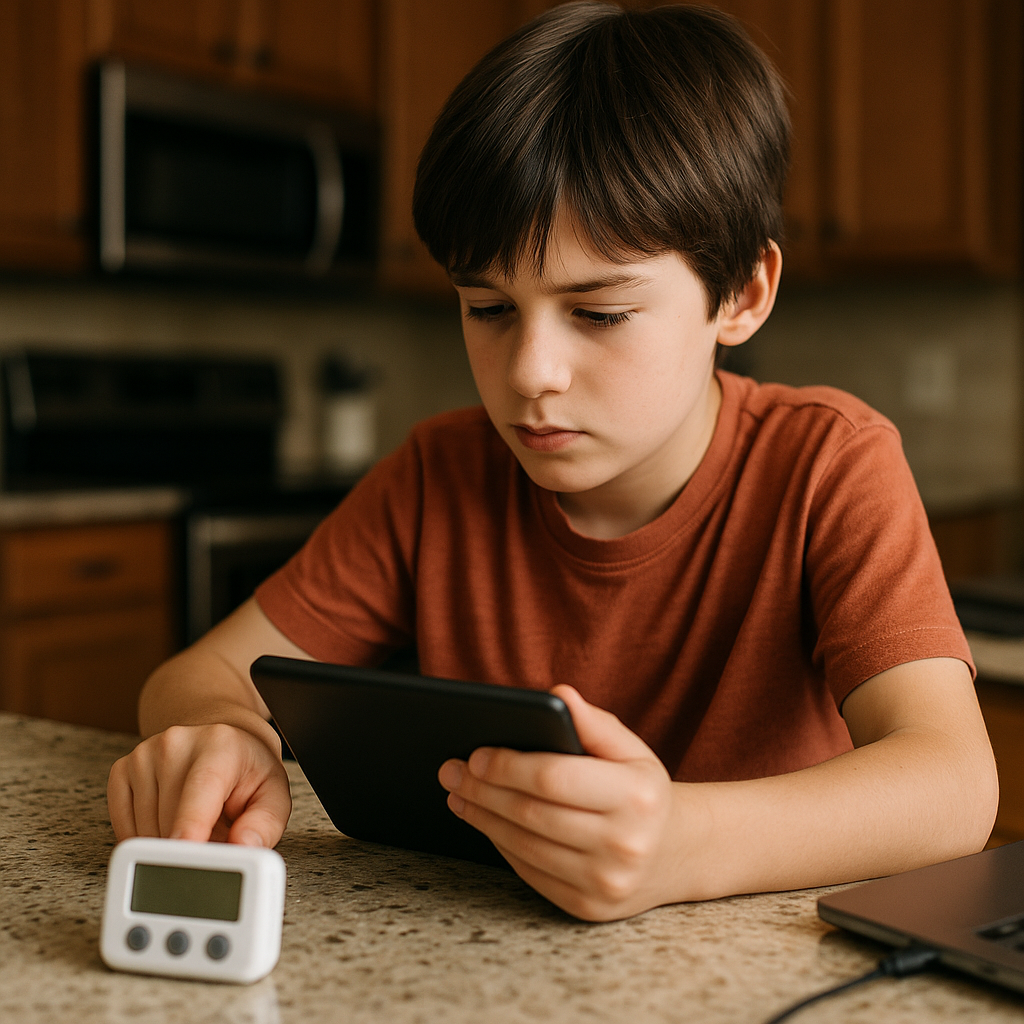 A kitchen timer beats a lecture, especially for one more