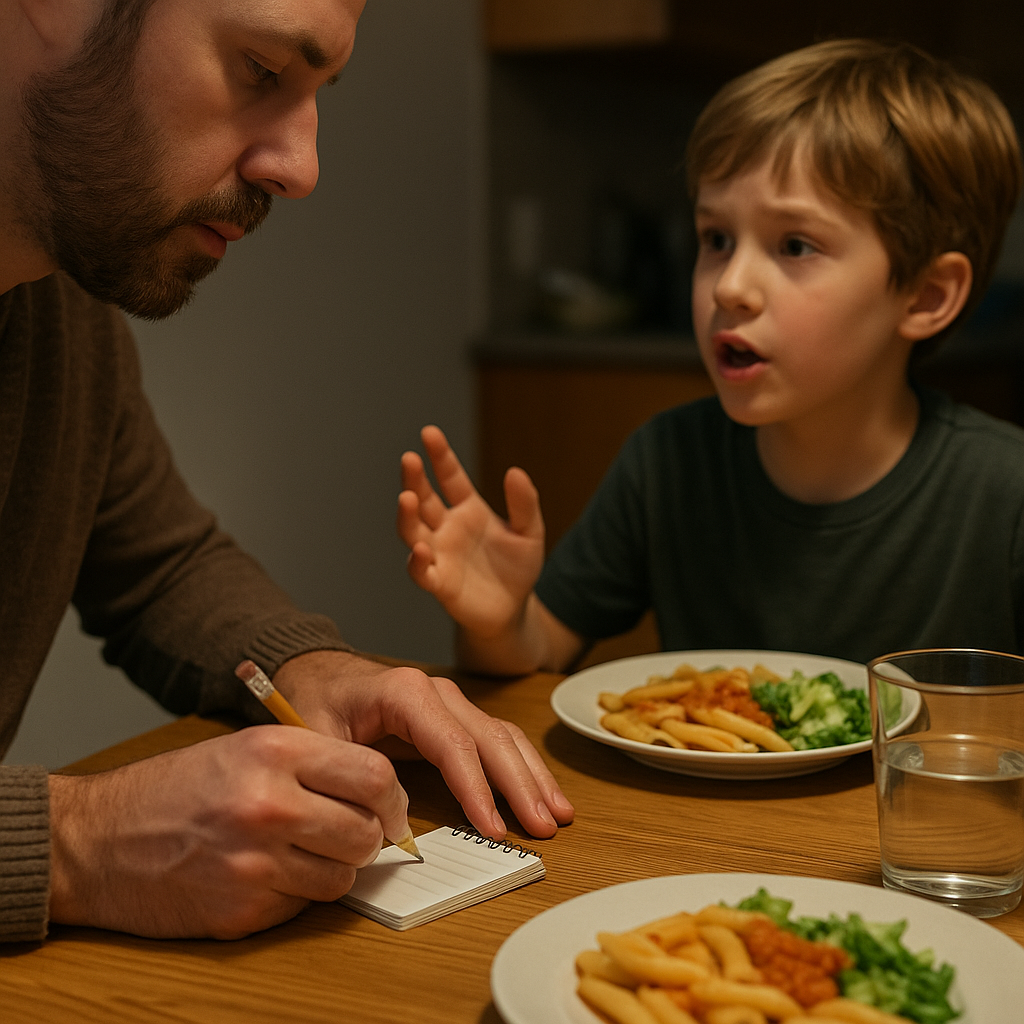 The 'parking lot' notepad for dinner talk (and one rule)
