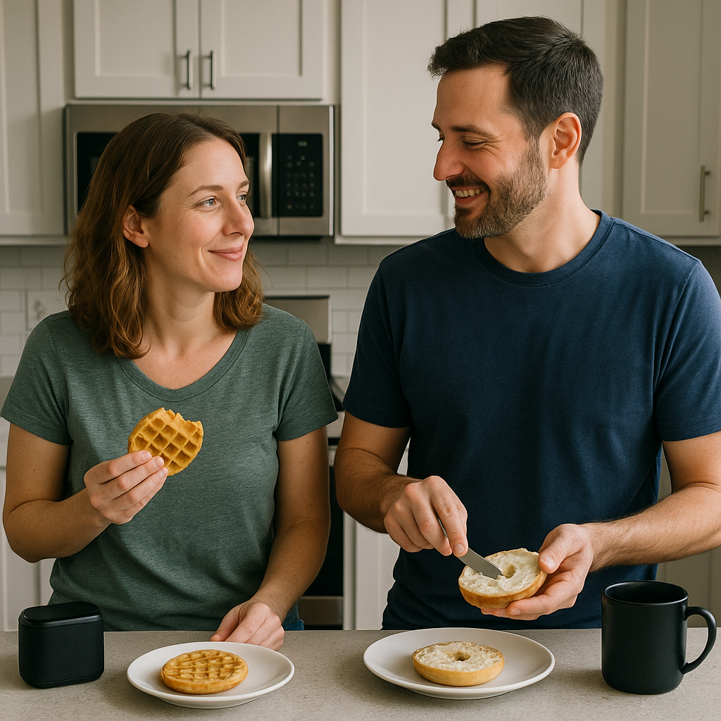 Two stools, one playlist, and a breakfast you can eat standing