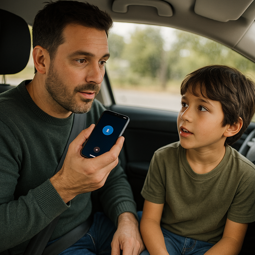 Voice-note ping pong for car rides