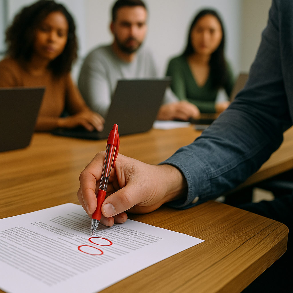 The red pen rule for calmer feedback
