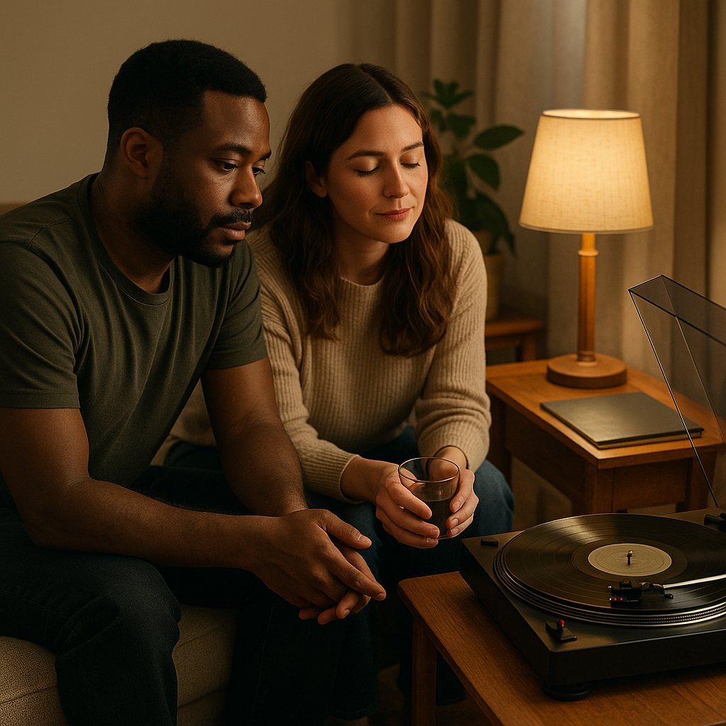 Vinyl night: one side per person, no skipping